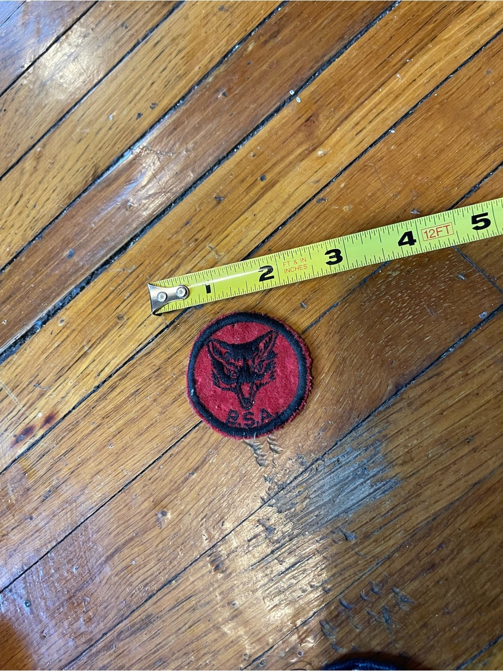 BSA Boy Scouts of America Red Round Embroidered Fox Patch